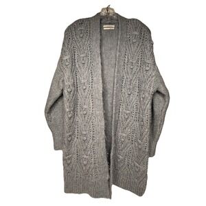Anthropologie Womens S Blue Sweater Boho Hobo Indie Cable Knit Nuria Cardigan‎